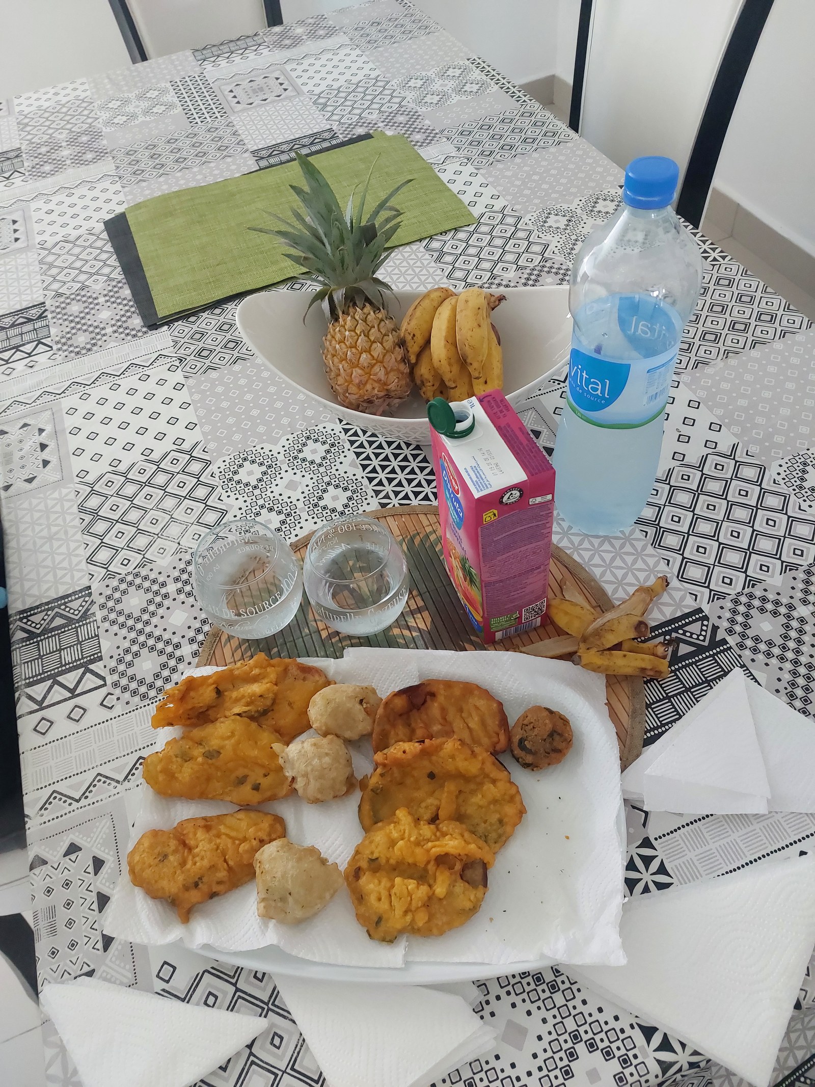 Willkommens-Snacks und Früchte bei der Ankunft in der Unterkunft Pereybere