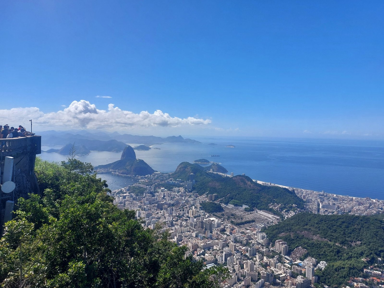 Ausblick vom Cristo Redentor über Rio de Janeiro und den Zuckerhut